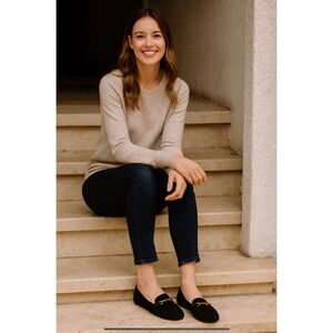 PATRICIA GREEN MADISON MOCCASINS FLAT BLACK SUEDE LEATHER SLIP ON COMFORT NIB 8